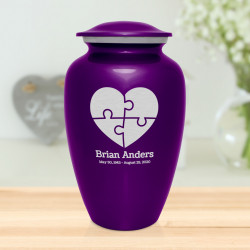 Autism Puzzle Cremation Urn - Purple Luster