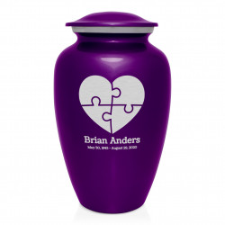 Autism Puzzle Cremation Urn - Purple Luster