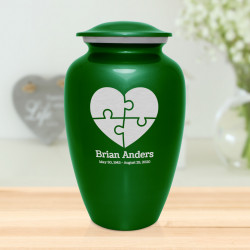 Autism Puzzle Cremation Urn - Shamrock Green