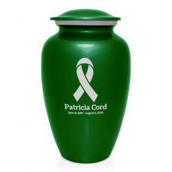 Cancer Ribbon Cremation Urn - Shamrock Green