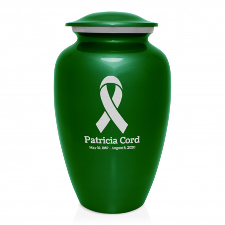 Cancer Ribbon Cremation Urn - Shamrock Green