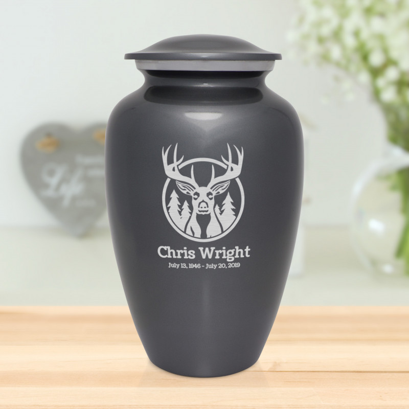 Deer Cremation Urn - Gunmetal Gray