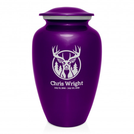 Deer Cremation Urn - Purple Luster
