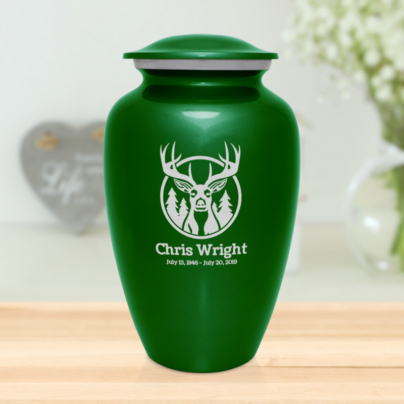 Deer Cremation Urn - Shamrock Green