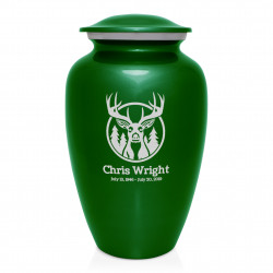 Deer Cremation Urn - Shamrock Green