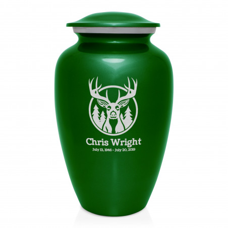 Deer Cremation Urn - Shamrock Green