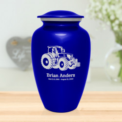 Modern Tractor Cremation Urn - Midnight Blue