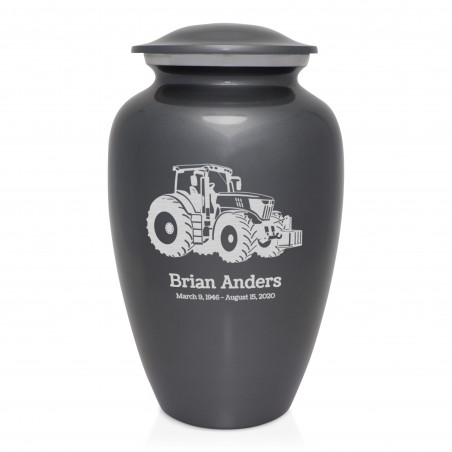 Modern Tractor Cremation Urn - Gunmetal Gray