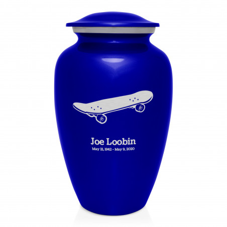 Skateboard Cremation Urn - Midnight Blue