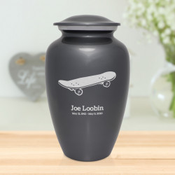 Skateboard Cremation Urn - Gunmetal Gray