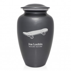 Skateboard Cremation Urn - Gunmetal Gray