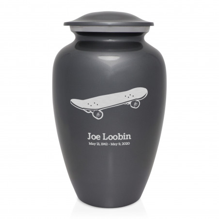 Skateboard Cremation Urn - Gunmetal Gray