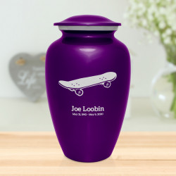 Skateboard Cremation Urn - Purple Luster