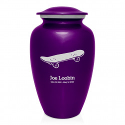 Skateboard Cremation Urn - Purple Luster