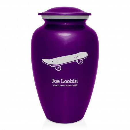 Skateboard Cremation Urn - Purple Luster