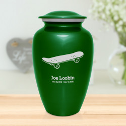 Skateboard Cremation Urn - Shamrock Green