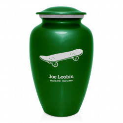 Skateboard Cremation Urn - Shamrock Green
