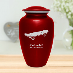 Skateboard Cremation Urn - Ruby Red