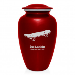 Skateboard Cremation Urn - Ruby Red