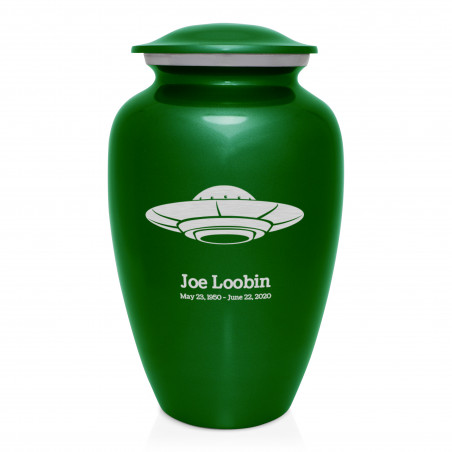 UFO Cremation Urn - Shamrock Green