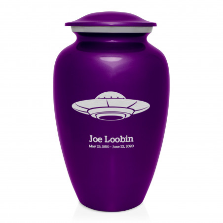 UFO Cremation Urn - Purple Luster