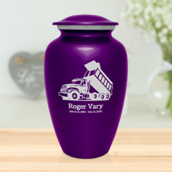 Dump Truck Cremation Urn - Purple Luster