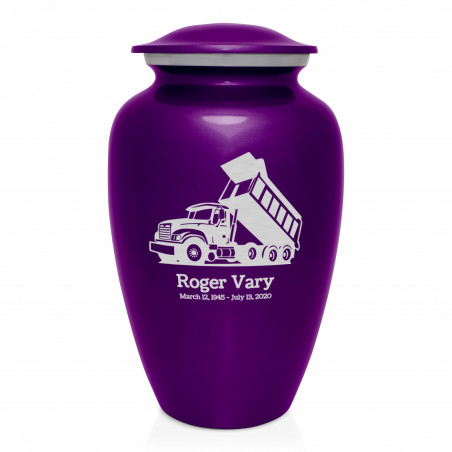Dump Truck Cremation Urn - Purple Luster