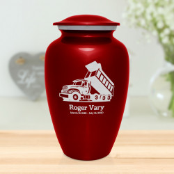 Dump Truck Cremation Urn - Ruby Red