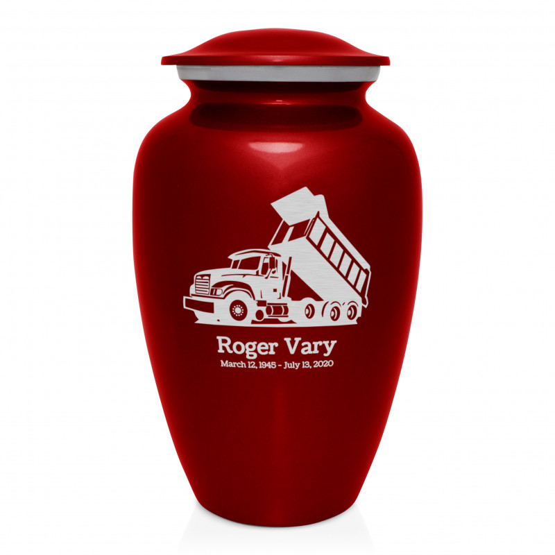 Dump Truck Cremation Urn - Ruby Red