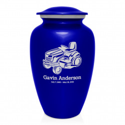 Riding Lawn Mower Cremation Urn - Midnight Blue