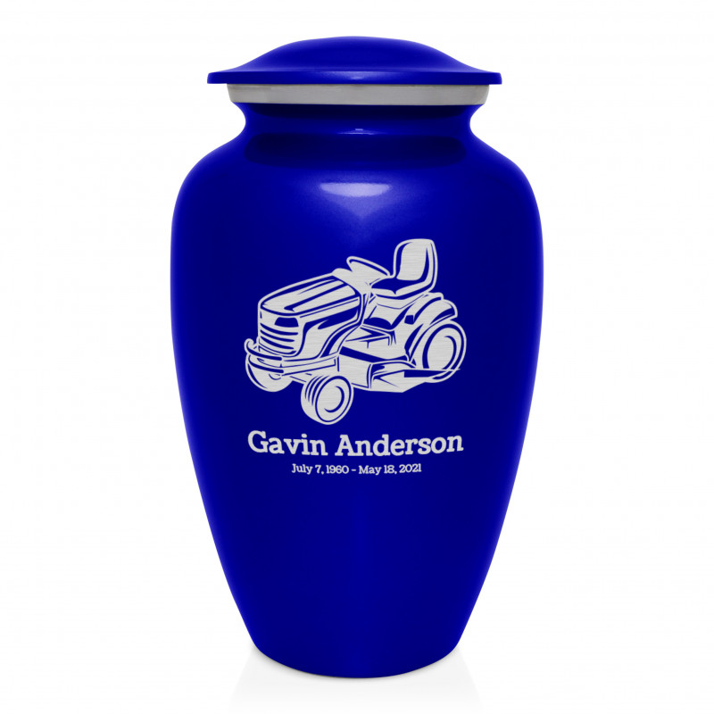 Riding Lawn Mower Cremation Urn - Midnight Blue