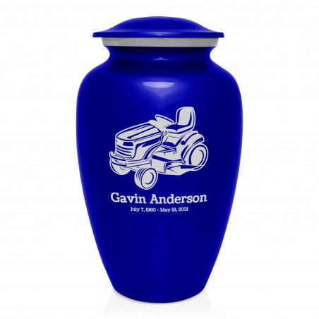 Riding Lawn Mower Cremation Urn - Midnight Blue
