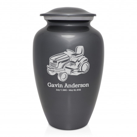 Riding Lawn Mower Cremation Urn - Gunmetal Gray
