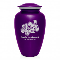 Riding Lawn Mower Cremation Urn - Purple Luster