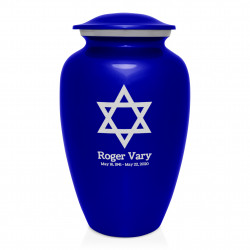 Star of David Cremation Urn - Midnight Blue