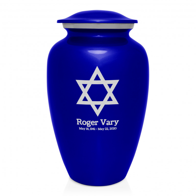 Star of David Cremation Urn - Midnight Blue