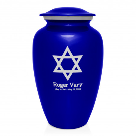 Star of David Cremation Urn - Midnight Blue