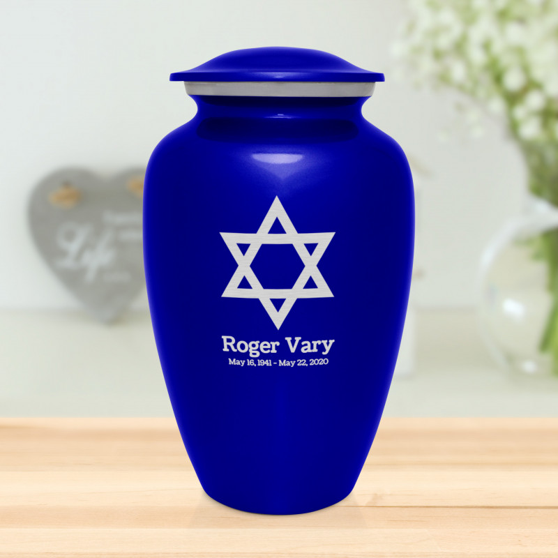 Star of David Cremation Urn - Midnight Blue