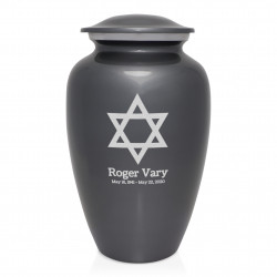 Star of David Cremation Urn - Gunmetal Gray