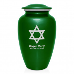 Star of David Cremation Urn - Shamrock Green