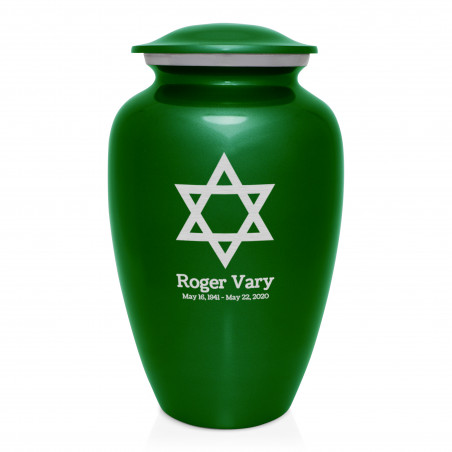 Star of David Cremation Urn - Shamrock Green