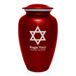 Star of David Cremation Urn - Ruby Red