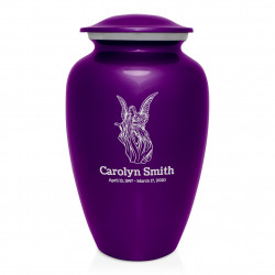 Angel Cremation Urn - Purple Luster
