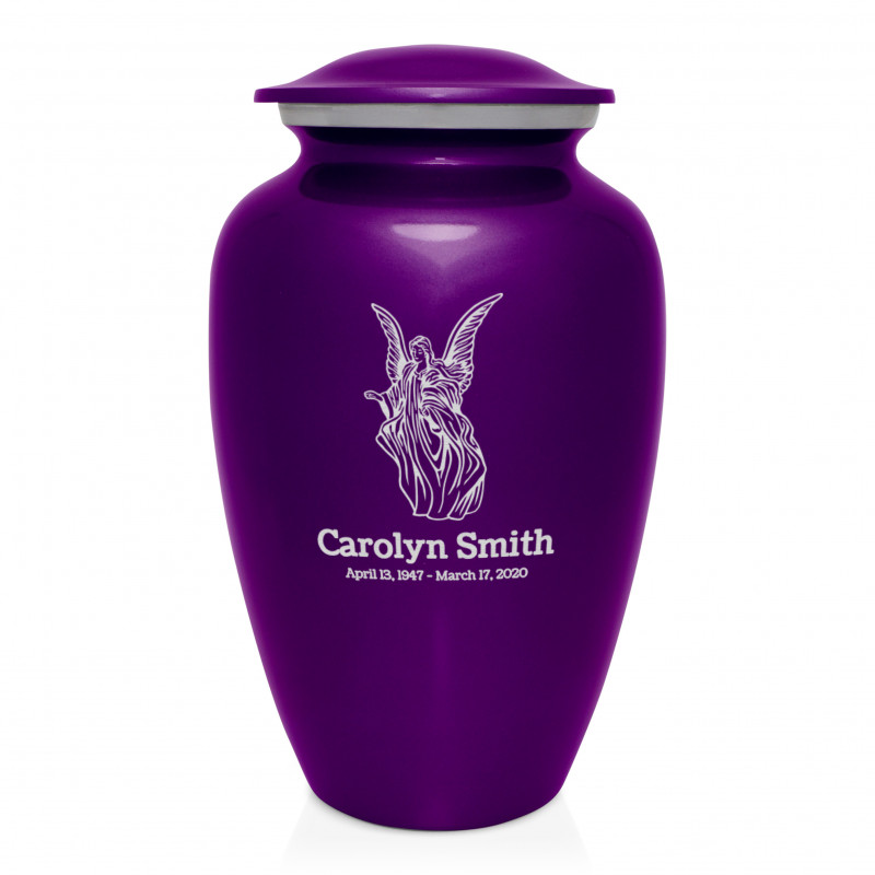 Angel Cremation Urn - Purple Luster