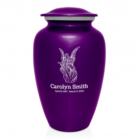 Angel Cremation Urn - Purple Luster
