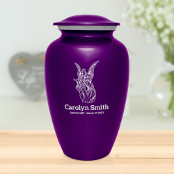 Angel Cremation Urn - Purple Luster