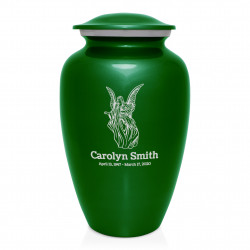 Angel Cremation Urn - Shamrock Green