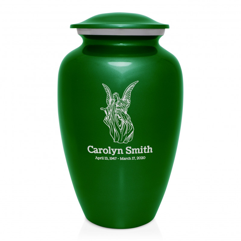 Angel Cremation Urn - Shamrock Green