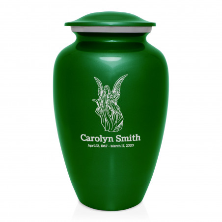 Angel Cremation Urn - Shamrock Green