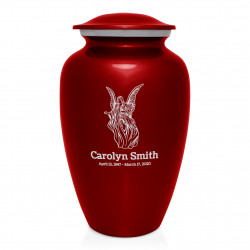 Angel Cremation Urn - Ruby Red
